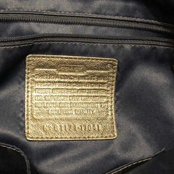 Coach Black Leather and Patent Tote Handbag - Picture 7 of 8